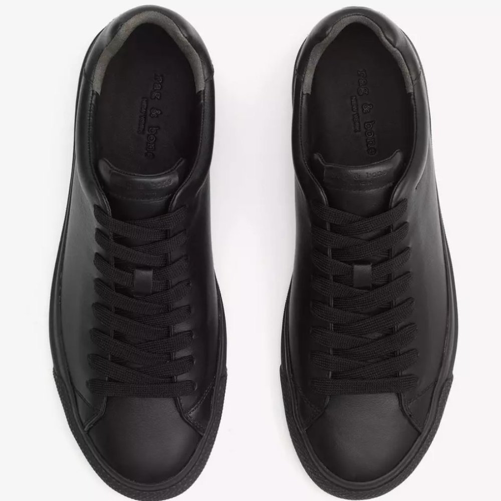 Rag & Bone RB1 Low Black Leather Sneaker IT 43.5 US 10.5
